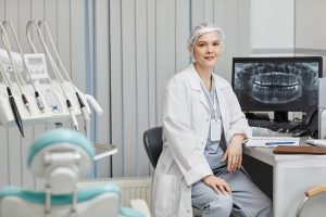 Female Dentist in Office